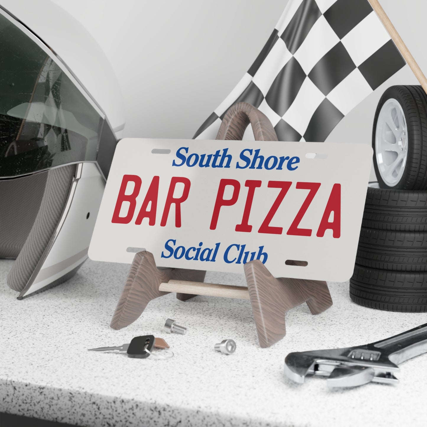 Vanity Plate - "South Shore BAR PIZZA Social Club" Decorative License Plate