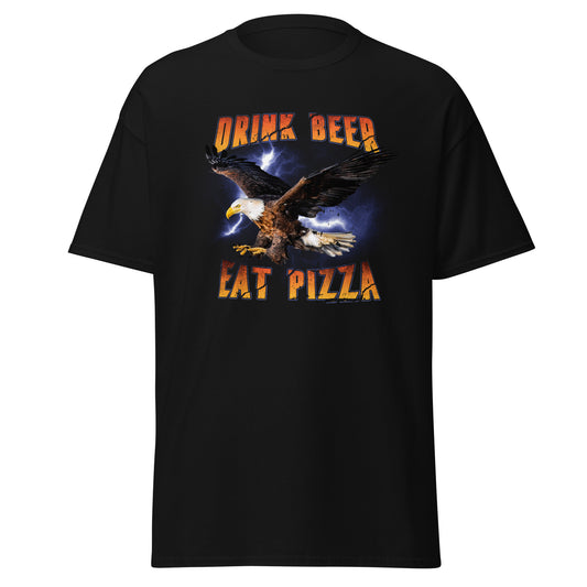 Drink Beer Eat Pizza American Eagle Tee