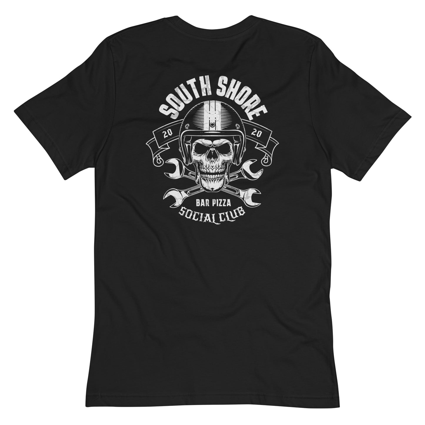 South Shore Bar Pizza Biker Logo Pocket Tee