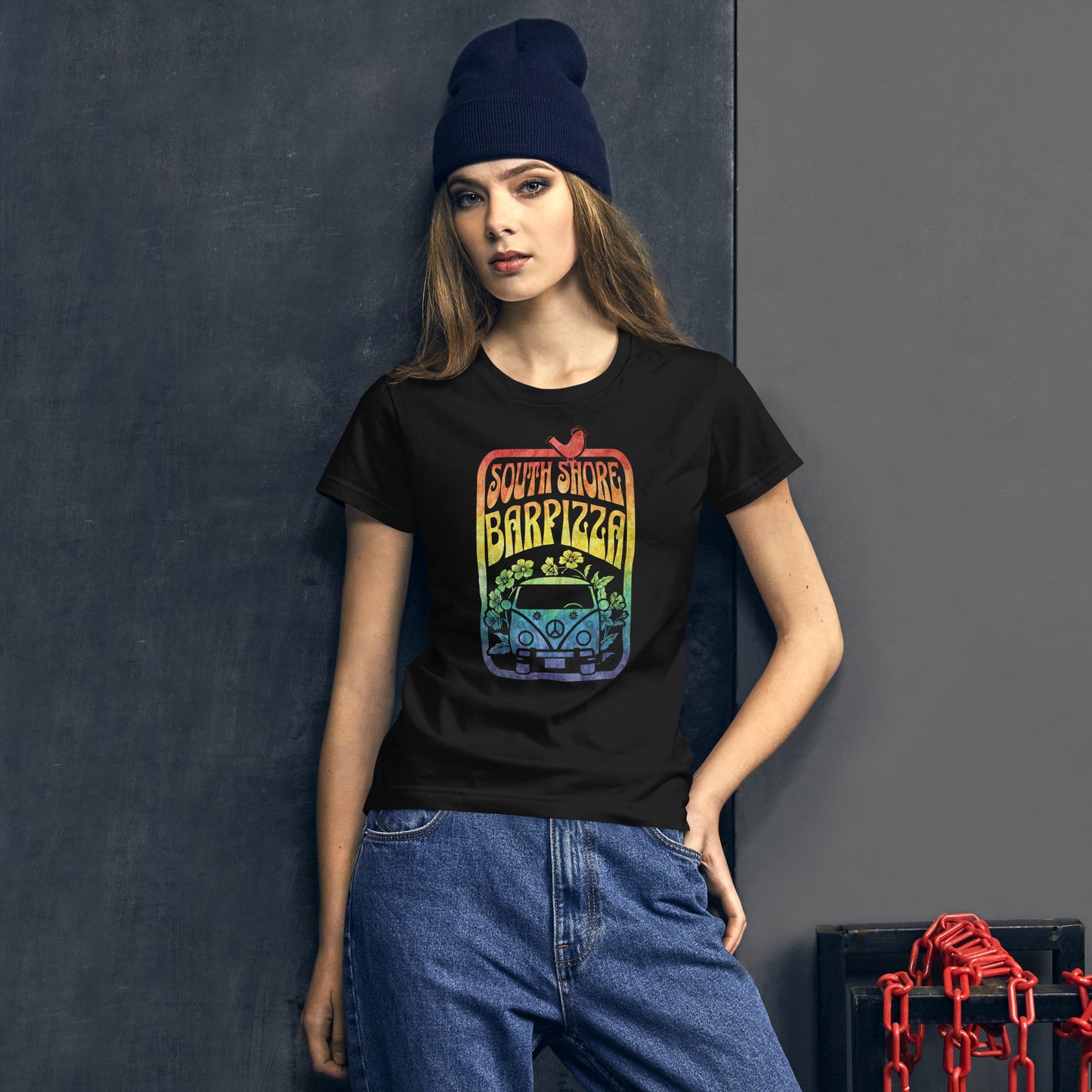 South Shore Bar Pizza - Fitted Women's Short Sleeve Woodstock Tee