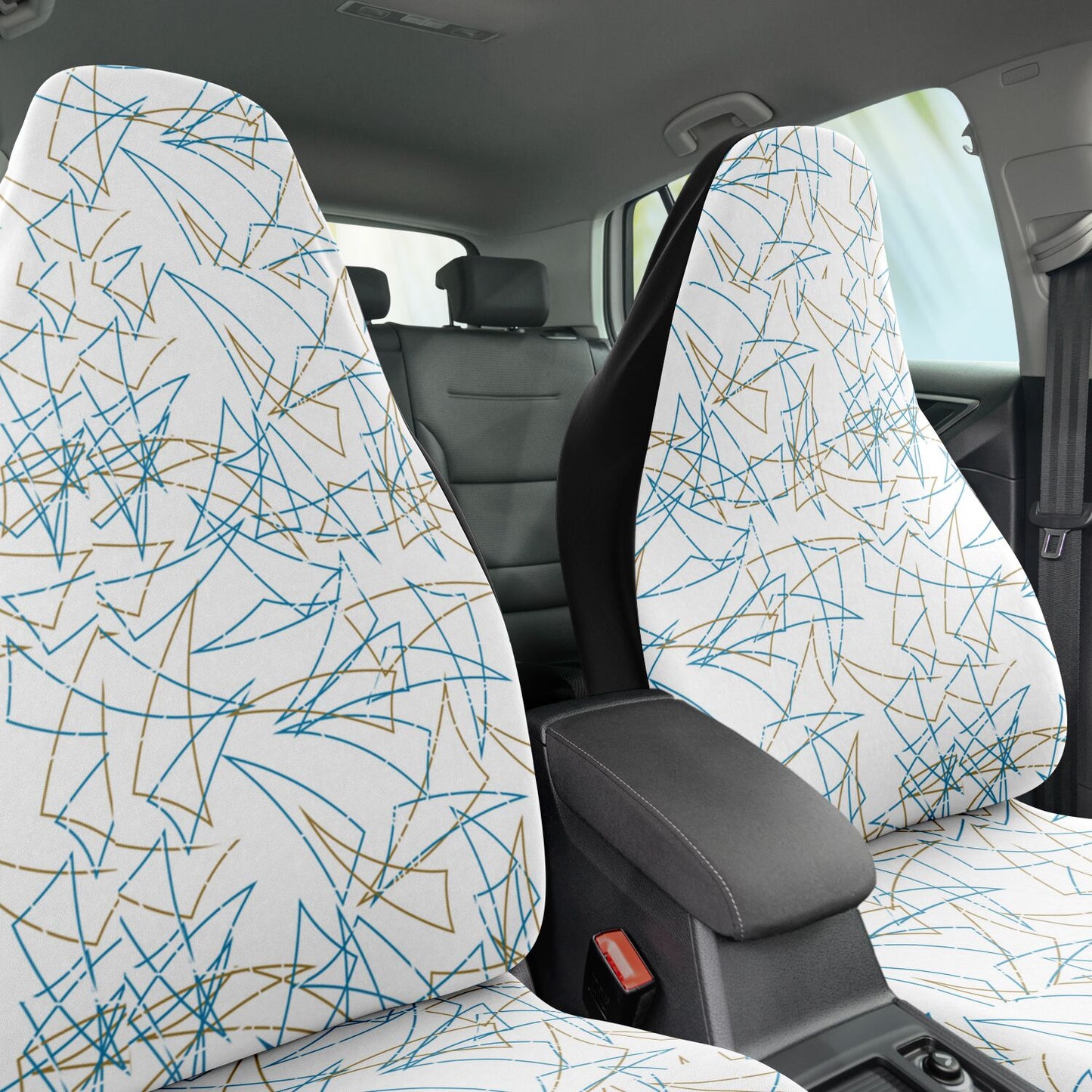 80's Pattern Bar Pizza Table Top Pattern Car Seat Covers