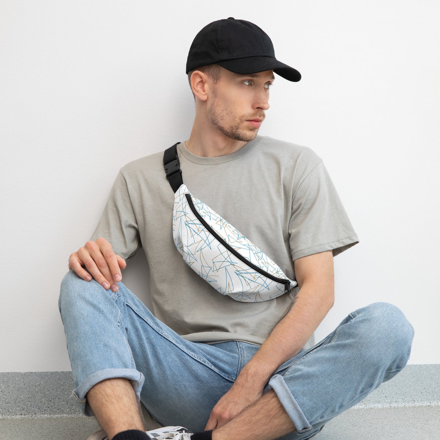 80's Table Top Pattern Bar Pizza Fanny Pack