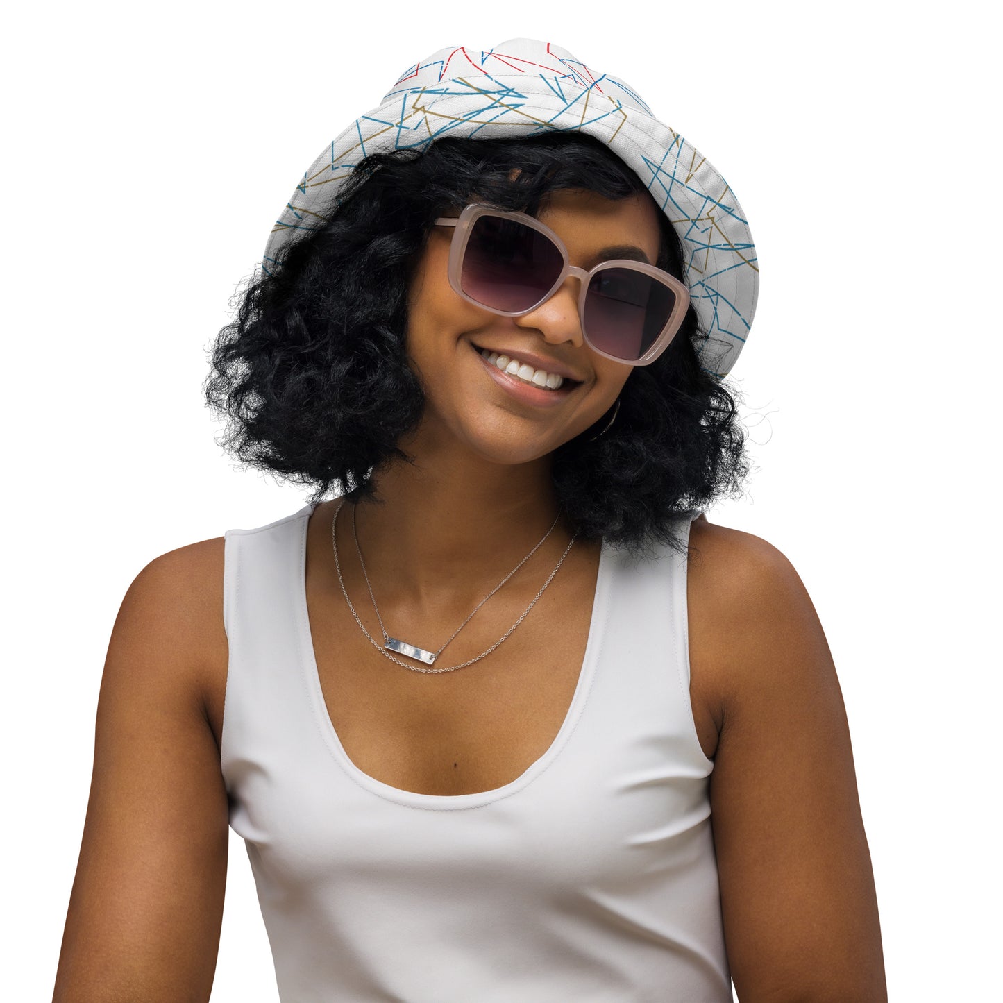 Table Pattern Reversible bucket hat