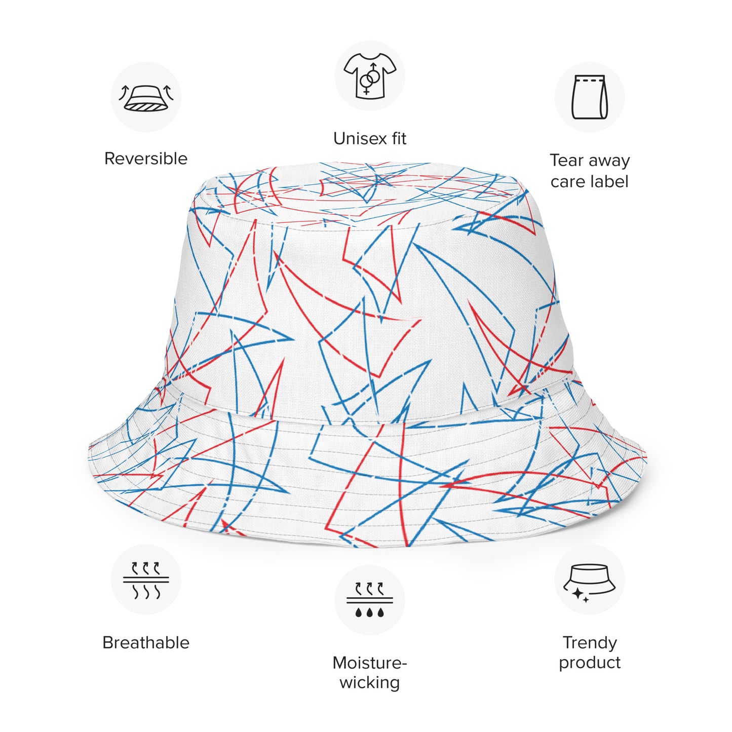 Table Pattern Reversible bucket hat