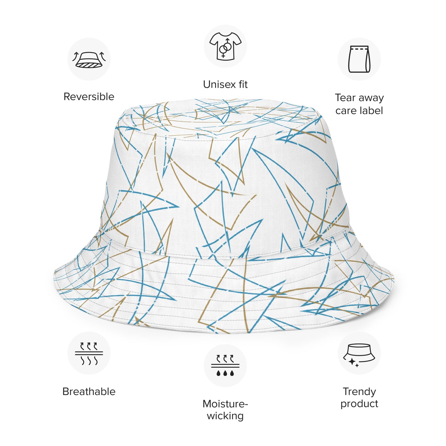 Table Pattern Reversible bucket hat