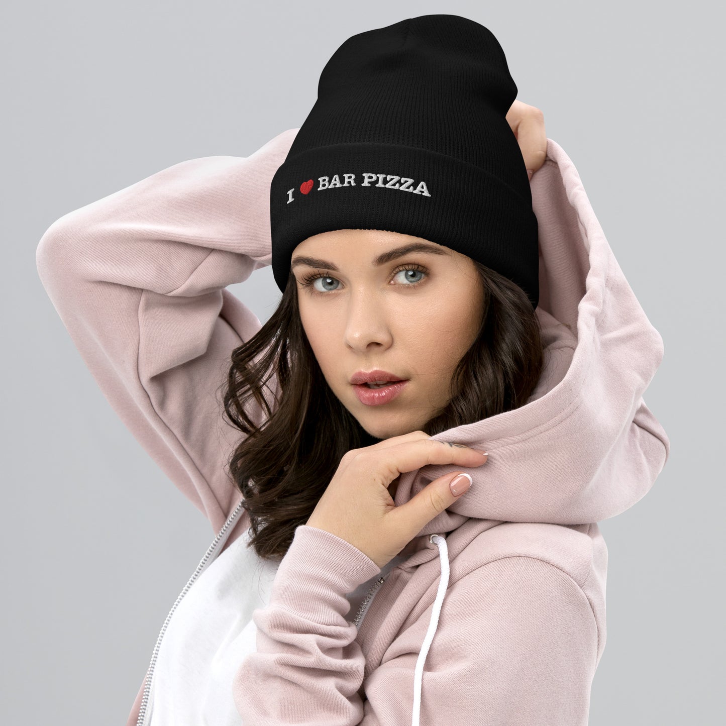 I Heart Bar Pizza Beanie - No Pom Pom