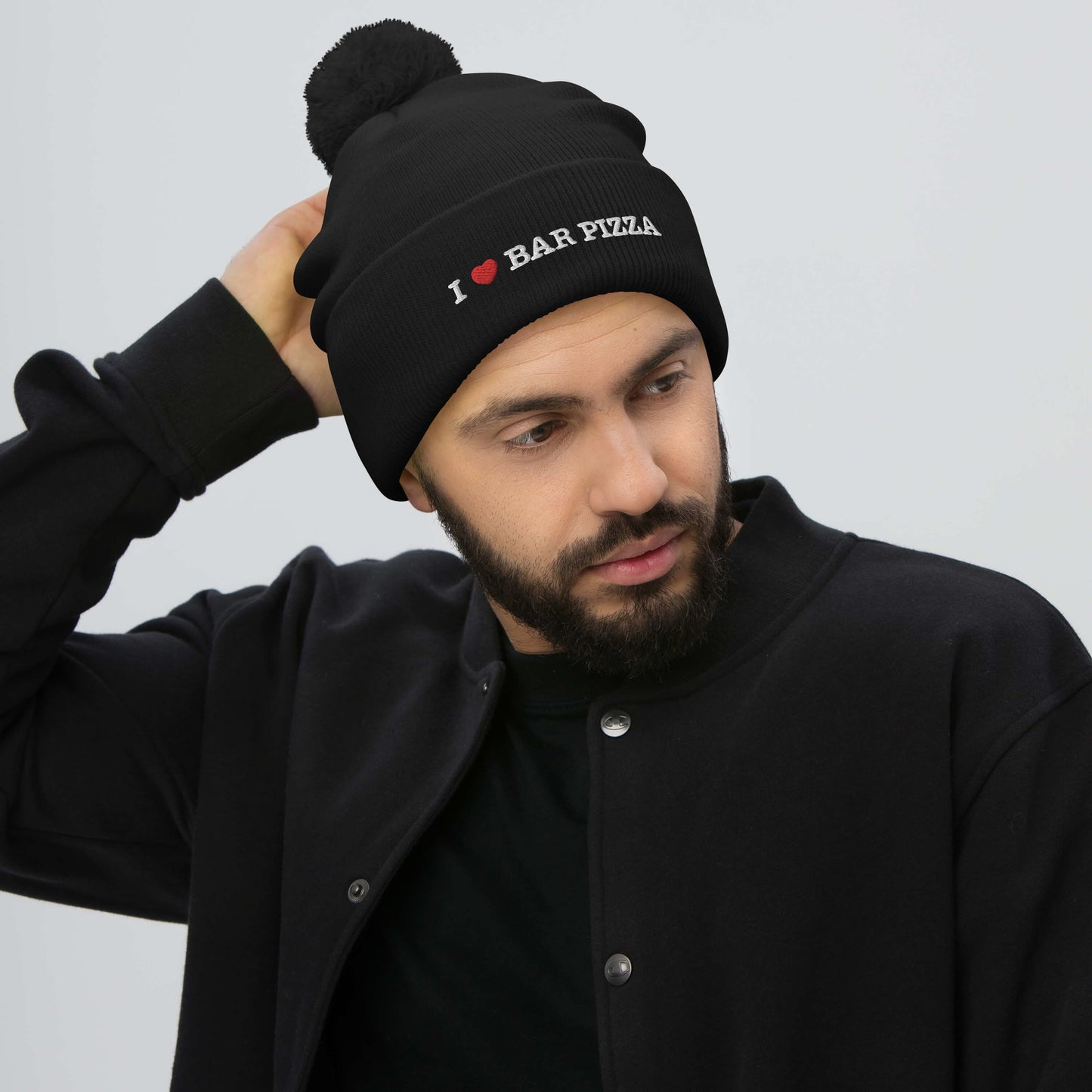 I Heart Bar Pizza Pom Pom Beanie