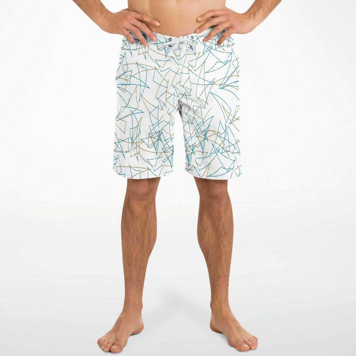 80's Pattern Bar Pizza Board Shorts