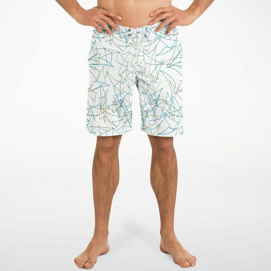 80's Pattern Bar Pizza Board Shorts