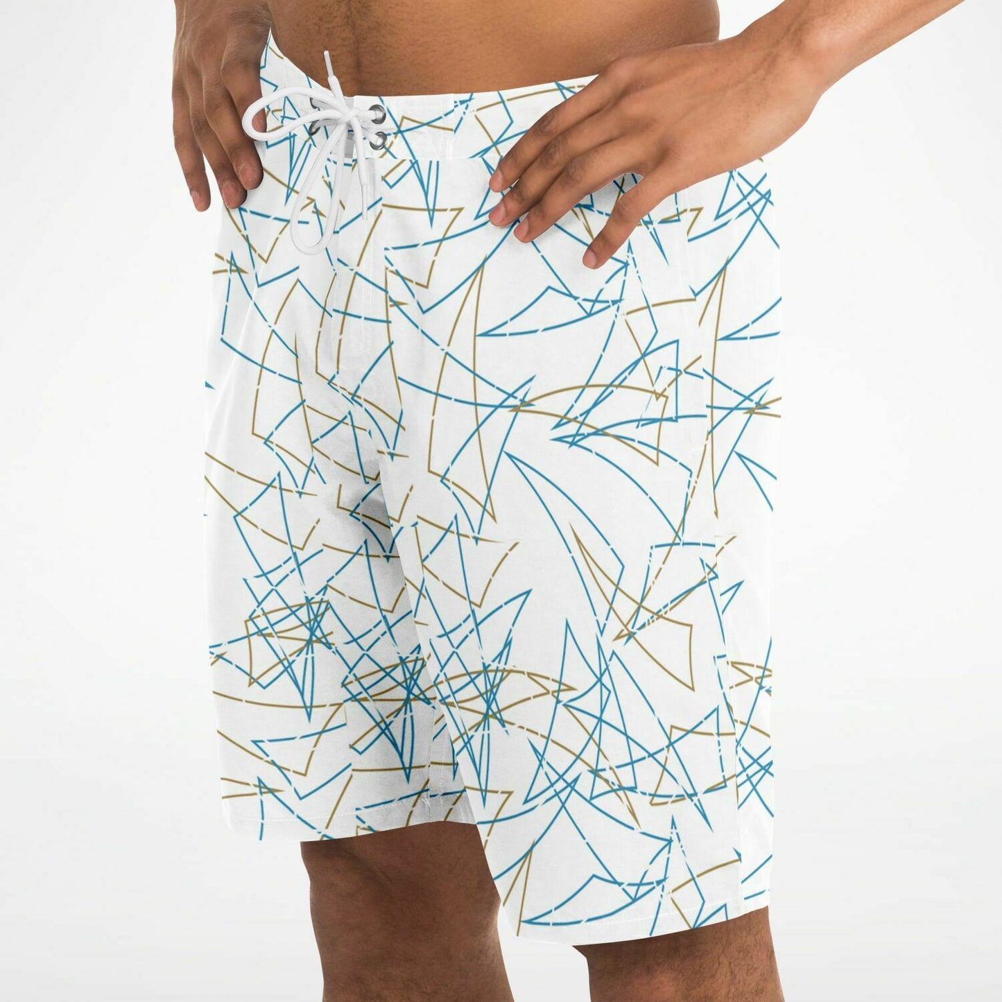 80's Pattern Bar Pizza Board Shorts
