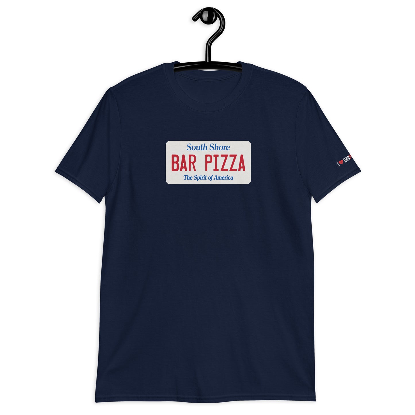 South Shore Bar Pizza Massachusetts License Plate Tee