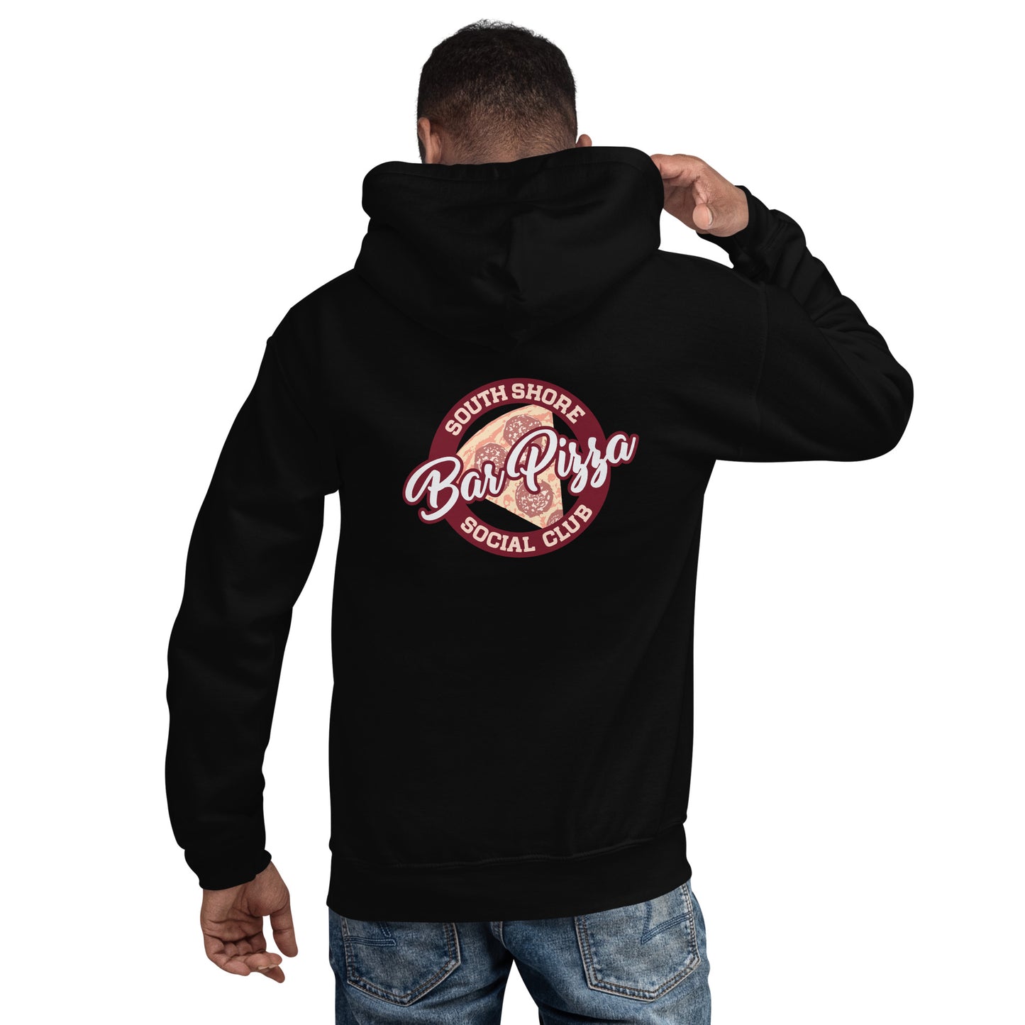 South South Bar Pizza Social Club Hoodie - State Logo Front - SSBPSC Logo on Back