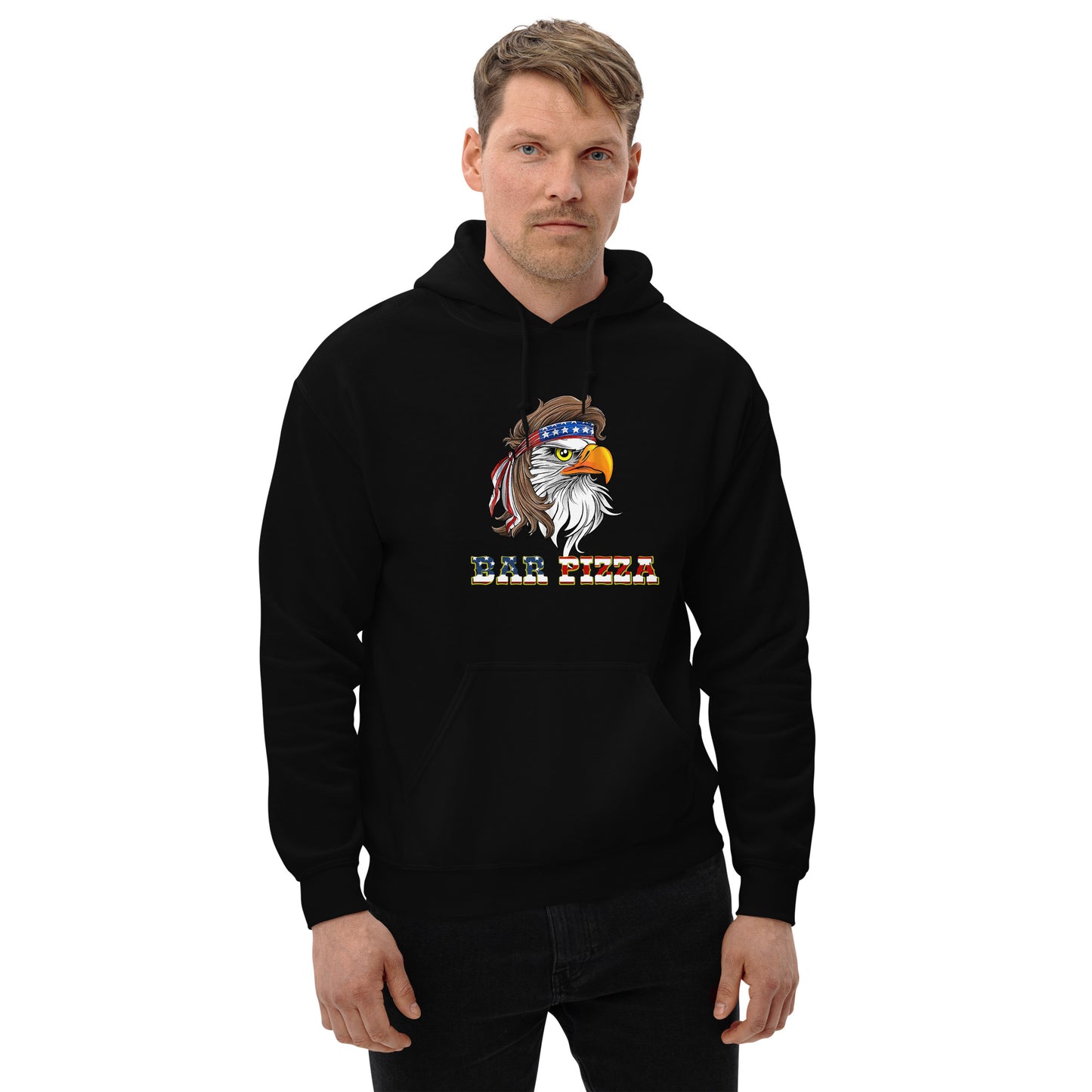 Merica Eagle Bar Pizza Hoodie