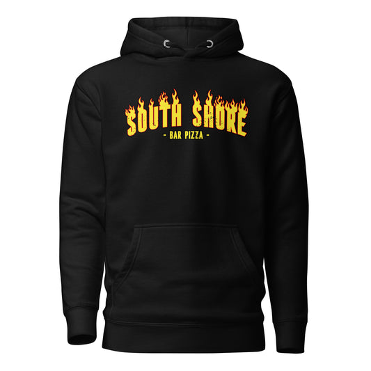 South Shore Bar Pizza Fire Logo Hoodie
