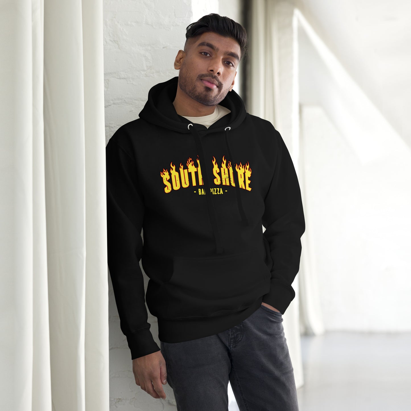 South Shore Bar Pizza Fire Logo Hoodie