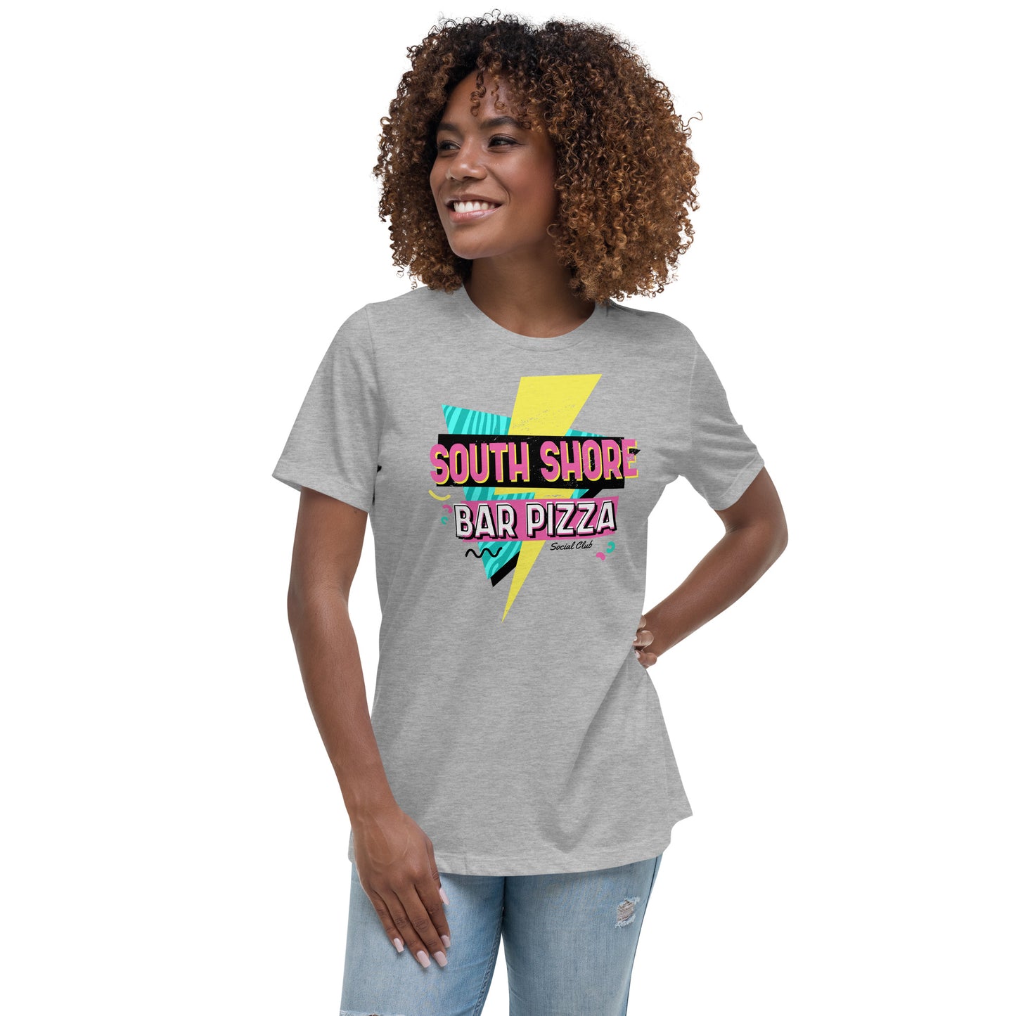 90's South Shore Bar Pizza Social Club Women's Relaxed T-Shirt