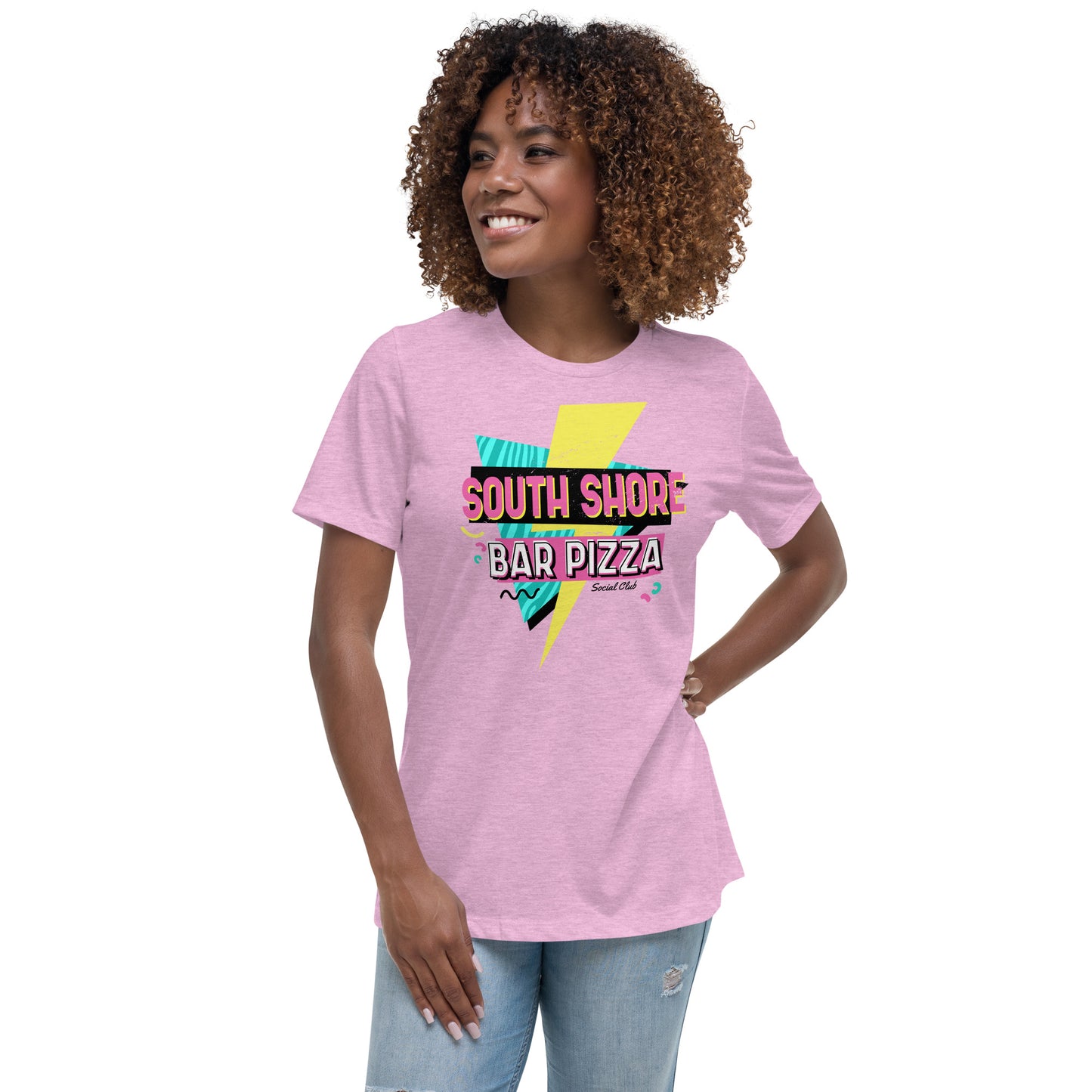 90's South Shore Bar Pizza Social Club Women's Relaxed T-Shirt
