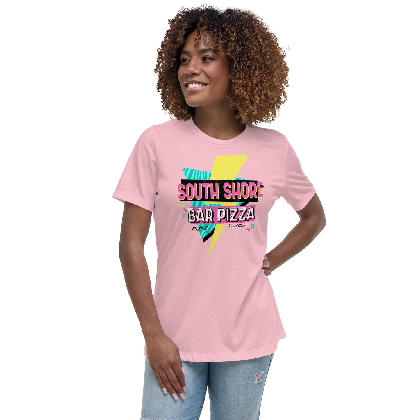 90's South Shore Bar Pizza Social Club Women's Relaxed T-Shirt