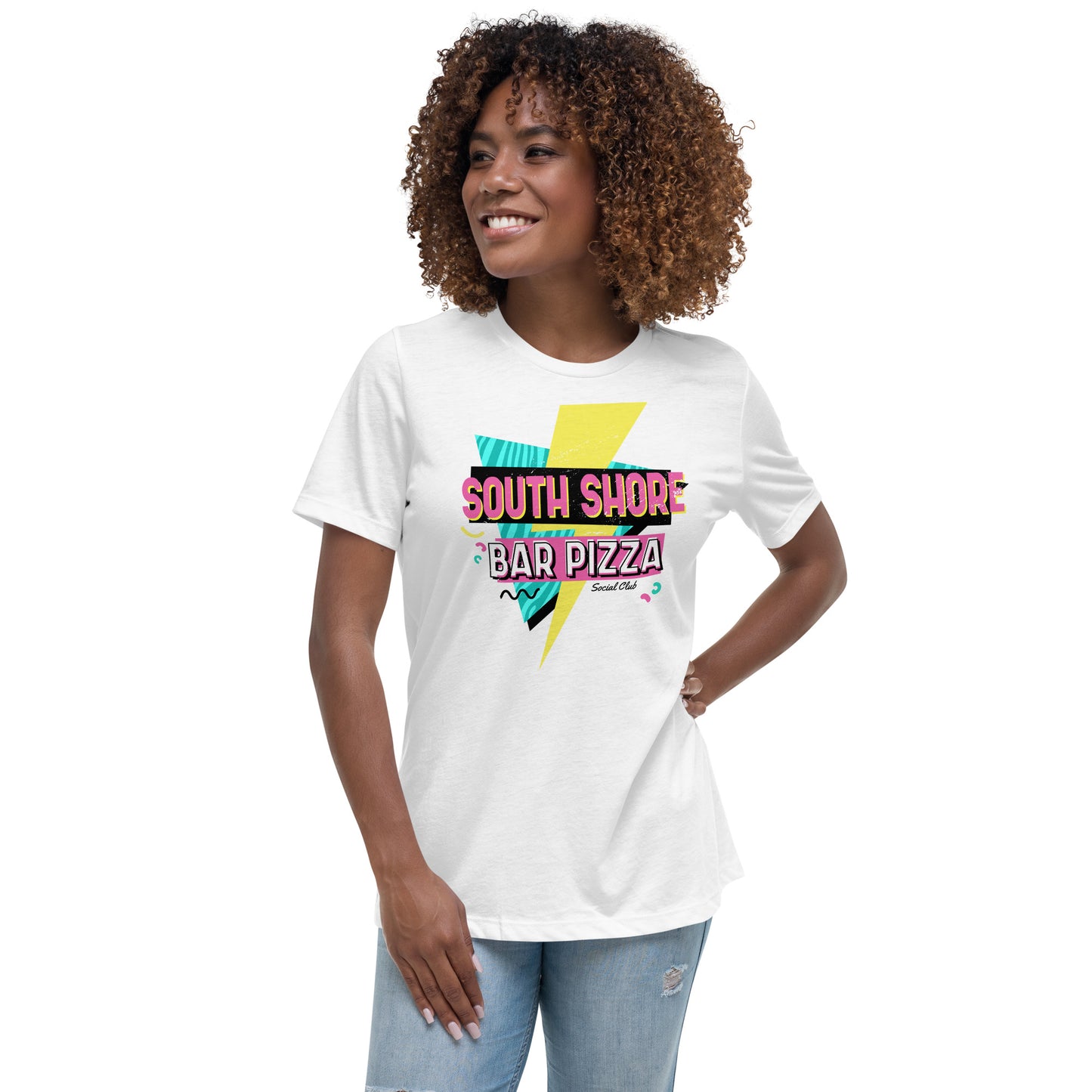 90's South Shore Bar Pizza Social Club Women's Relaxed T-Shirt