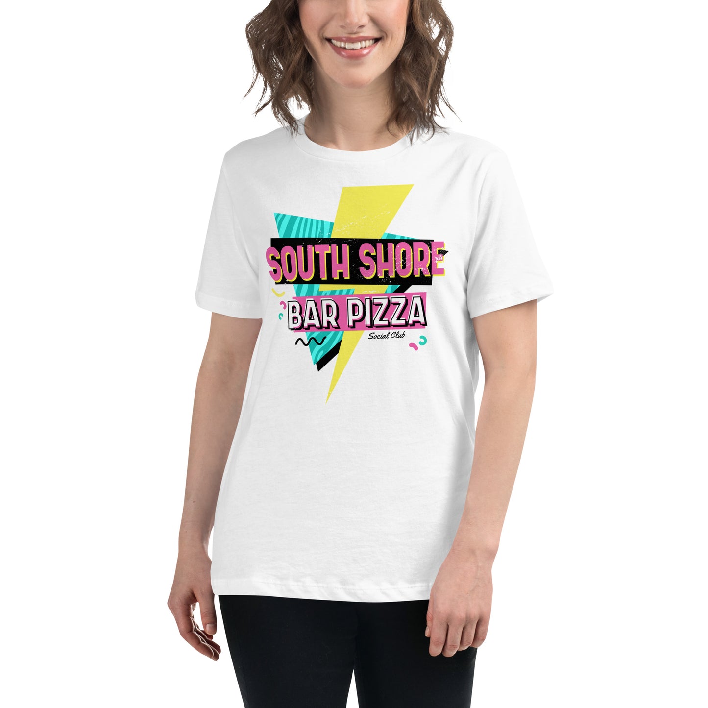 90's South Shore Bar Pizza Social Club Women's Relaxed T-Shirt