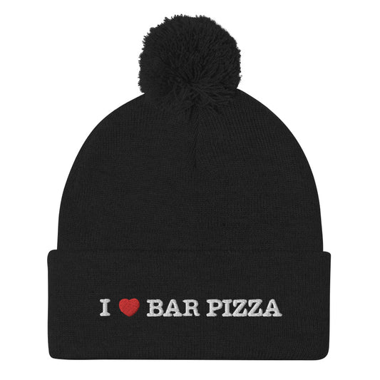 I Heart Bar Pizza Pom Pom Beanie
