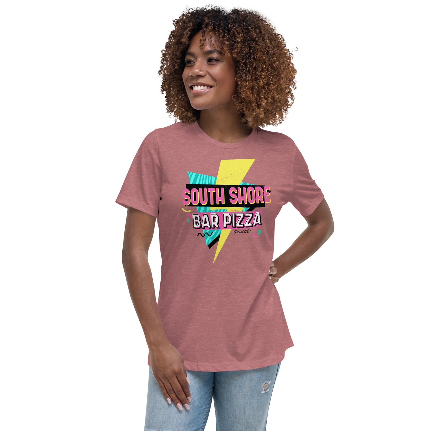 90's South Shore Bar Pizza Social Club Women's Relaxed T-Shirt